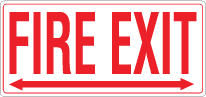 FM-107RL Fire Exit-Right/Left Sign