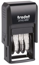 Trodat Printy 4850 Dater can be personalised with up to 1 line of custom copy alongside the printed date.