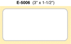 E-5006 3" x 1-1/2" Pressure-Sensitive Paper Labels