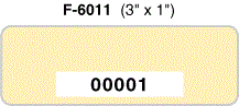 F-6011  3" x 1" Asset ID Tag