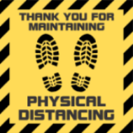 Physical Distancing Stickers 2.5"x2.5"