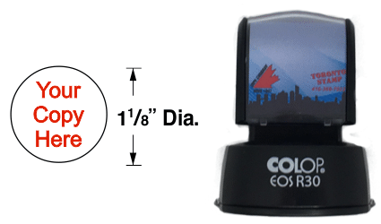 EOS-R30-QD COLOP Pre-Inked Stamp is the perfect Rubber Stamp for non-porous surfaces in harsh environments. Stamp on Metal, Glass, Plastic, Wax or Glossy Paper!