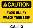 CA-113 - CA-113 Caution Sign