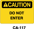 CA-117 - CA-117 Caution Sign