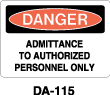 DA-115 Danger Sign