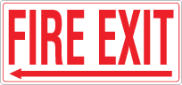 FM-107L Fire Exit-Left Sign