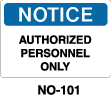 NO-101 - NO-101 Warning Sign