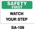 SA-109 Safety First Sign