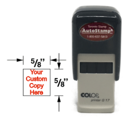 Self Inking Rubber Stamp, AS-17Q. Best for small inspection and loyalty stamps, either square or round.