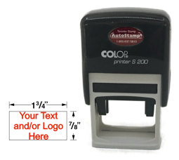 Custom rubber stamp, ideal for signature, address, and logo stamps.