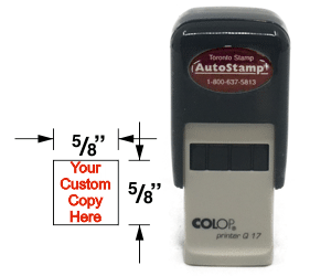Self Inking Rubber Stamp, AS-17Q. Best for small inspection and loyalty stamps, either square or round.