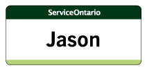 SO-202 ServiceOntario Name Badge