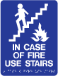 TS-42 - TS-42 "In Case of Fire Use Stairs" Tactile Sign