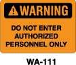 WA-111 Warning Sign