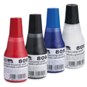 How to stamp on a glossy surface? Use our Quick Dry 809 Ink in your Colop EOS Pre-Inked Stamp. This ink works on glass, plastic, metal, and any other smooth surface. Order this ink with your stamp, and save 20% on this Industrial Ink!