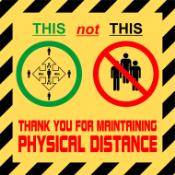 CVD-SAD-5.5 - Physical Distancing Stickers 5.5"x5.5"