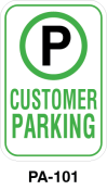 Toronto Stamp's stock "Customer Parking". With clarifying symbol. Can be used on wall or for post mounting. Hardware not included. Fast shipping. Buy now!