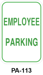 Toronto Stamp's stock "Employee Parking" signs in green. Wall or post mounting option. Hardware not included. Buy now and receive it soon.