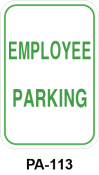 Toronto Stamp's stock "Employee Parking" signs in green. Wall or post mounting option. Hardware not included. Buy now and receive it soon.