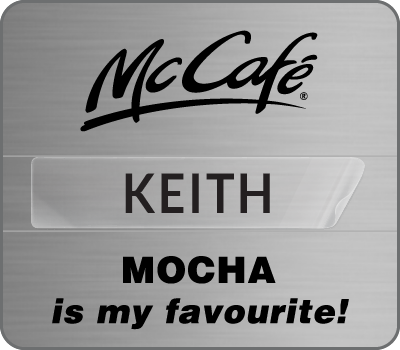 MC-100ME - McCafe "Mocha", Silver Crew Badge, 10 Pack (2)