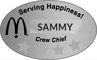MC-156E - MC Crew Chief, Silver Oval w/Stars Name Badge, 25 Pack (2) (2)
