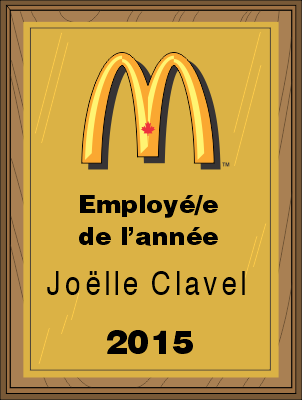 MC-WP-507EYF - Plaque murale Employé de l'année (5" x 7")