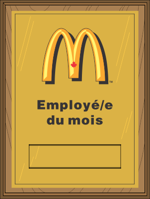 MC-WP-709-EMF - Plaque murale Employé du mois (7" x 9")