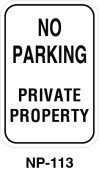 Toronto Stamp's stock "No Parking - Private Property" signs ship fast with options for wall or post mounting. Hardware not included. Buy now and receive it soon.