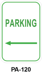 Toronto Stamp's "Parking" sign in stock. With indicating arrow. To be installed on wall or for post mounting. Hardware not included. Order now and receive soon.