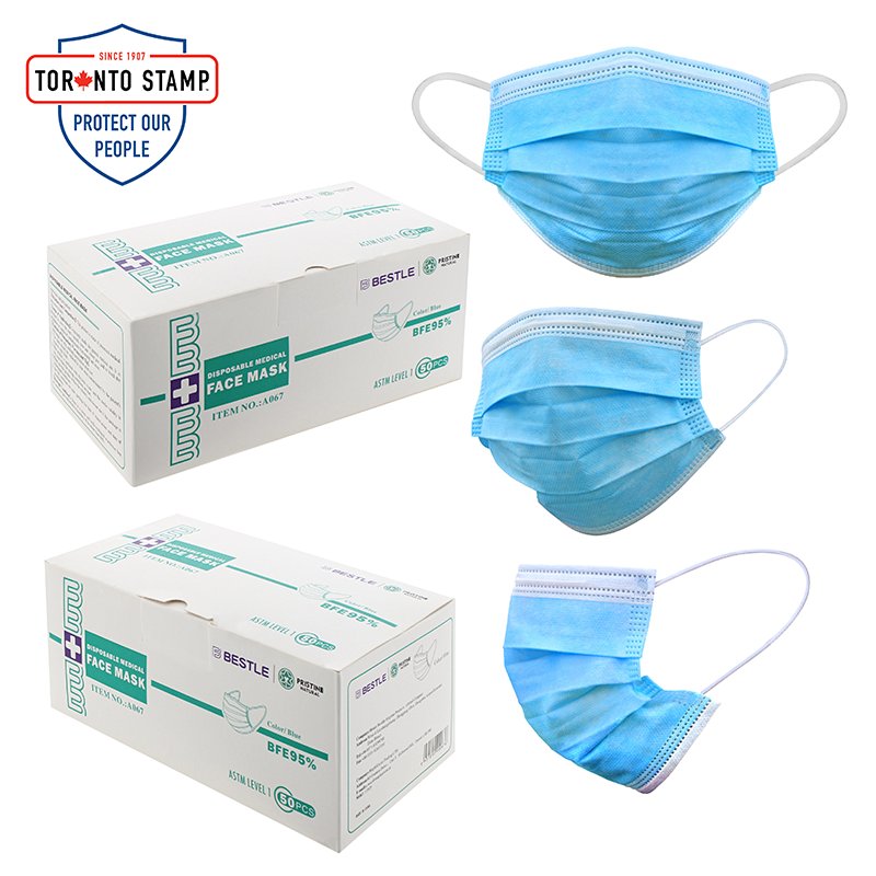 ASTM 1 Face Masks 50 Count 3Ply Medical Grade COVID19