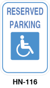 Toronto Stamp's stock "Reserved Parking" sign with international symbol of access. Fast shipping. For wall or post mounting. Hardware not included. Buy now and receive fast.