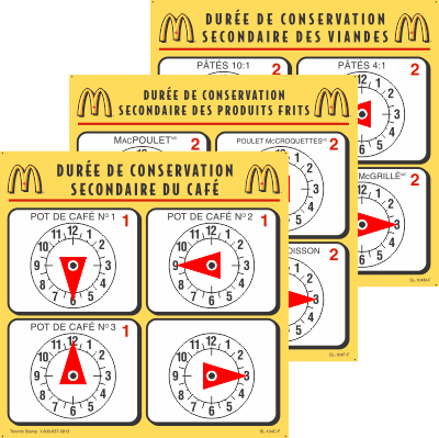 MC-SL-104-3F - McDonald's Lot de 3 minuteries de durée de conservation secondaire