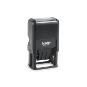 Printy 4750 self-inking rubber stamp can fit up to 2 lines of customised text, 1 above and 1 below the printed date.