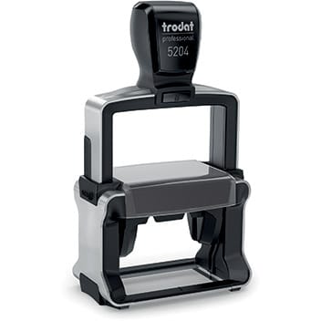 The HD-5204 professional self-inking stamp is perfect for everyday use in a busy office environment, thanks to its new brushed stainless steel finish and high quality plastic build.