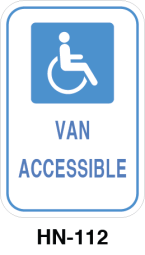 Toronto Stamp's stock "Van Accessible" signs, ship fast with options for wall or post mounting. Hardware not included. Buy now and receive it soon.