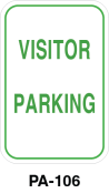 Toronto Stamp's stock "Visitor Parking" signs in green ship fast with options for wall or post mounting. Hardware not included. Buy now and receive it soon.