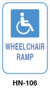 Toronto Stamp's stock "Wheelchair ramp" accessibility signs. With options for wall or post mounting. Hardware not included. Buy now and receive it soon.