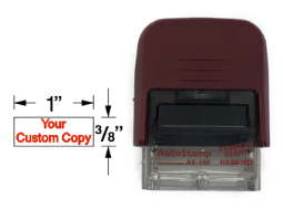 Stamp your documents with the AS-100 self-inking stamp - ideal for small impressions with short phrases or standout words. Get thousands of clear impressions with a single ink pad. Available in 9 colours, with dimensions of 1" x 3/8".